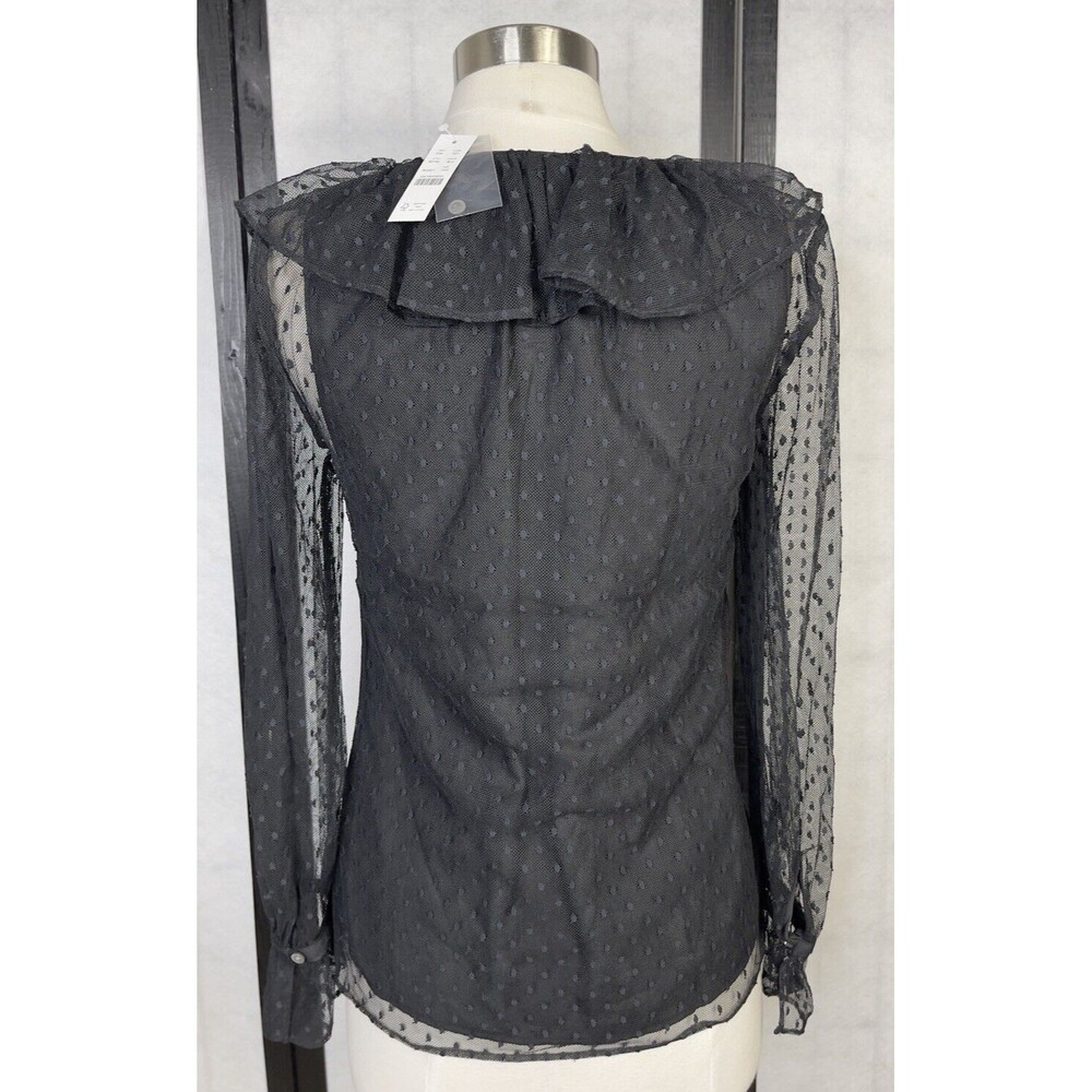 New J . Crew Ruffleneck top in clip dot. Size: XXS - Picture 3 of 7